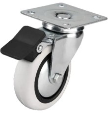 Hts 353 - 75x25 mm PVC Makaralı Tablalı Frenli Teker 4 Adet