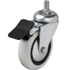 Hts 354 - 75x25 mm PVC Makaralı Vidalı Frenli Teker 4 Adet