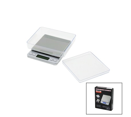 SUPERIOR MINI I-2000 3000GR/0.1GR MİNİ=10.5X13CM HASSAS TARTI - TERAZİ ŞEFFAF PLS.KAPAK PİLLİ