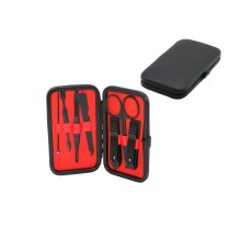 7 PCS - SİYAH MANİKÜR - PEDİKÜR SETİ SİYAH CÜZDAN MODELİ ÇANTALI