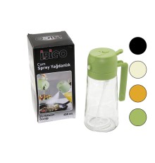 2İN1 SPREYLİ AKITMALI CAM YAĞDANLIK 450ML KİLİTLİ KAPAKLI SÜRAHİ MODELİ