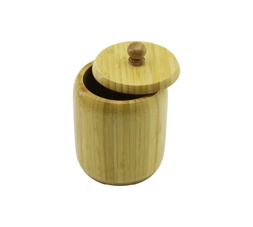 AHŞAP BAMBU ŞEKERLİK KAPAKLI ÇAP: 9CM DERİNLİK: 10.5CM NO:10