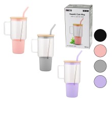 CAM 1LT MATARA SULUK BAMBU KAPAK SIZDIRMAZ SİLİKONLU ÇELİK PİPET KORUYUCU SİLİKON ALTLIK VE KILIF