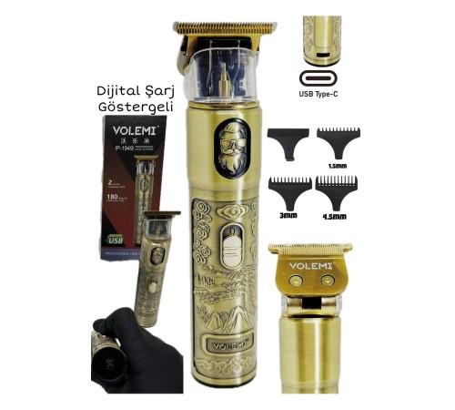 IP-1949 Şarj Göstergeli Sakal Lazer Öncesi Vücut Ense Çizim Kişisel Bakım Aletleri Sıfıra Yakın Tıraş