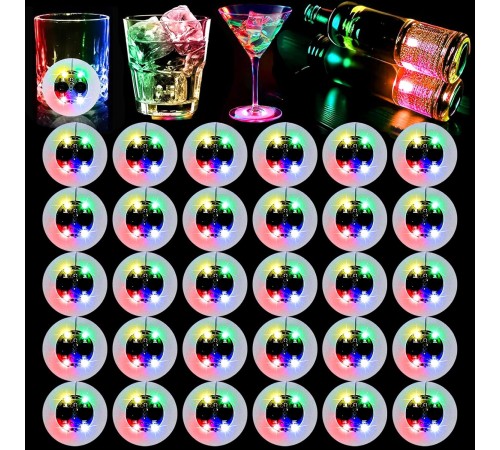 Işıklı Yapışkanlı Bardak Altı Aparatı Ledli 3 Modlu 6 cm Çap 1 Adet