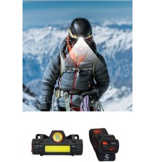 Kafa Lambası - 8 Saat Dayanıklı Şarjlı Sensörlü Mıknatıslı - Kamp - Balıkçılık- Acil Durum Feneri