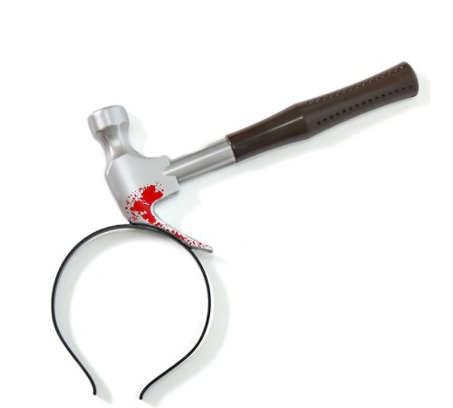 Kafaya Saplanmış Kahverengi Saplı Çekiç Şaka Tacı