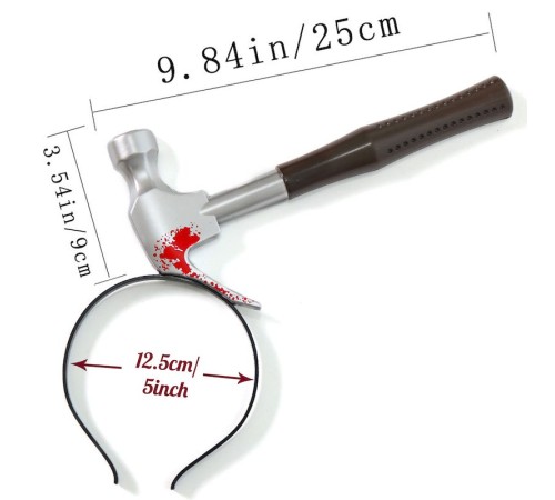 Kafaya Saplanmış Kahverengi Saplı Çekiç Şaka Tacı