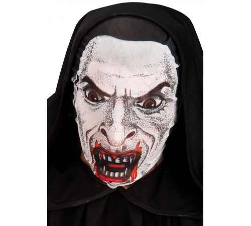 Kafaya Tam Geçmeli Bez Vampir Maskesi - Streç Korku Maskesi - 3D Baskılı Maske Model 2
