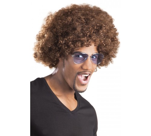 Kahve Renk Kıvırcık Afro Bonus Peruk
