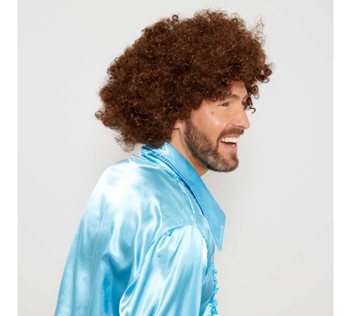 Kahve Renk Kıvırcık Afro Bonus Peruk