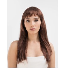 Kahve Renk Uzun Düz Parti Peruğu - Uzun Kahverengi Peruk