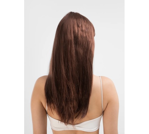 Kahve Renk Uzun Düz Parti Peruğu - Uzun Kahverengi Peruk