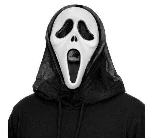 Kapşonlu Çığlık Maskesi Scream Maskesi - Hayalet Maskesi 33x21 cm