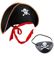 Kaptan Jack Çocuk Korsan Şapkası ve Göz Bandı Seti