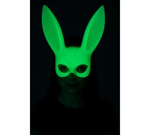 Karanlıkta Parlayan Fosforlu Tavşan Maskesi – Glow Bunny Masquerade Maske (32x22 cm)