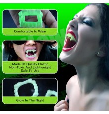 Karanlıkta Parlayan Fosforlu Çift Damak Takma Vampir Dişi