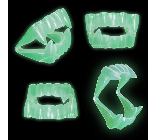 Karanlıkta Parlayan Fosforlu Çift Damak Takma Vampir Dişi