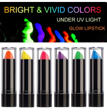 Karanlıkta Parlayan Yanan UV Neon Ruj Yüz Boyama 6 Adet 6 Renk