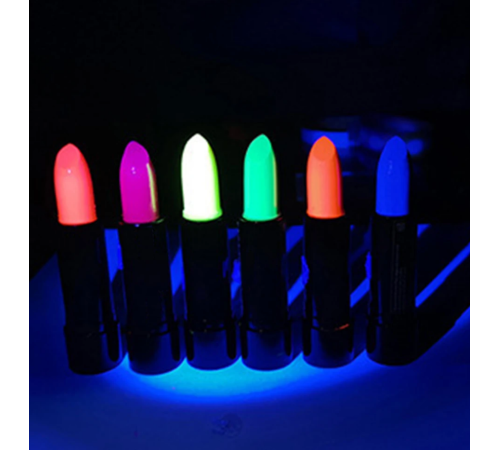 Karanlıkta Parlayan Yanan UV Neon Ruj Yüz Boyama 6 Adet 6 Renk