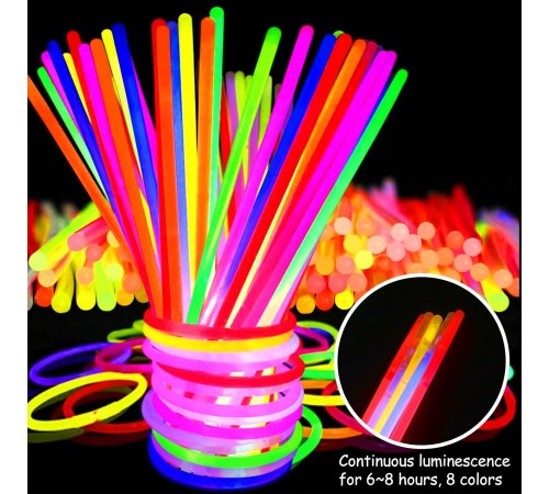 Karanlıkta Yanan Parlayan Fosforlu Glow Çubuk Bileklik 50 Adet