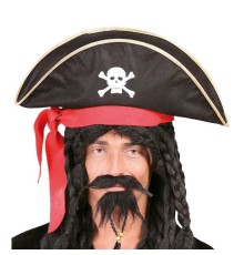 Karayip Korsanları Kaptan Jack Kadife Korsan Şapkası Yetişkin
