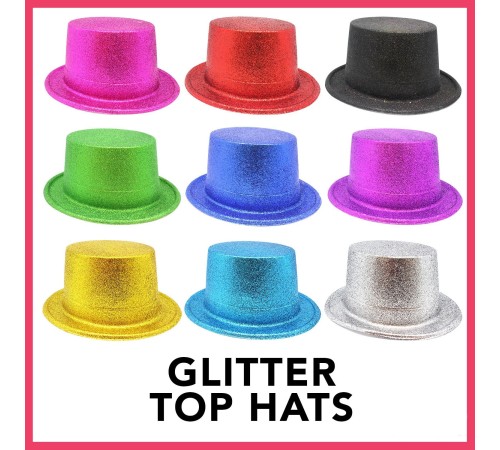 Karışık Renk Simli Silindir Parti Şapkaları (12 Adet)