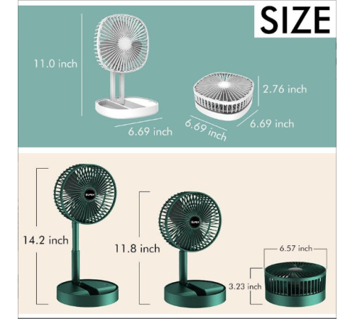 Katlanır Teleskopik Zemin Fanı Yaz Sessiz Öğrenci Masaüstü Fan USB Şarj Edilebilir Taşınabilir Ev Mini Hava Soğutucu