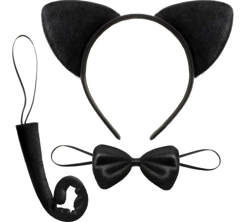 Kedi Kostüm Taç Kuyruk Papyon Seti 1 Adet