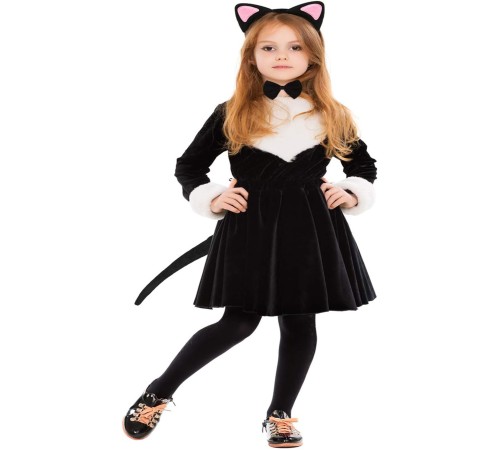 Kedi Kulak Taç Kuyruk ve Papyon 3 lü Set Çocuk Boy Pembe Renk