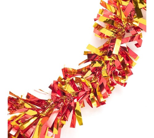 Kırmızı Altın Renk 4 cm Genişlik Garland Çift Renk Sim Süs 180 cm