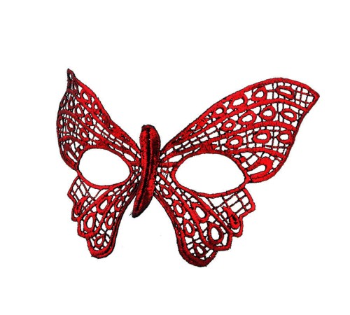 Kırmızı Dantel Masquerade Maskesi 7 No