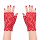 Kırmızı Dantel Parmaksız Kısa Eldiven
