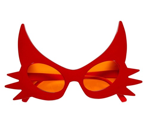 Kırmızı Renk Bıyık Tasarımlı Kedi Gözlüğü 19x11 cm