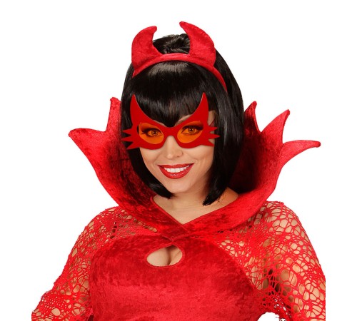 Kırmızı Renk Bıyık Tasarımlı Kedi Gözlüğü 19x11 cm