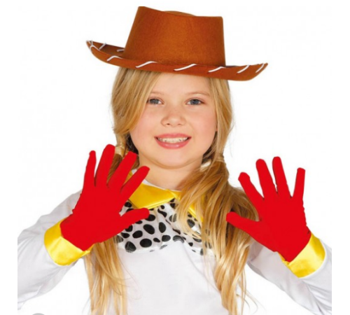 Kırmızı Renk Çocuk Boy Likralı Pandomim Eldiveni