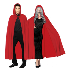 Kırmızı Renk Kapşonlu Pelerin 120 cm