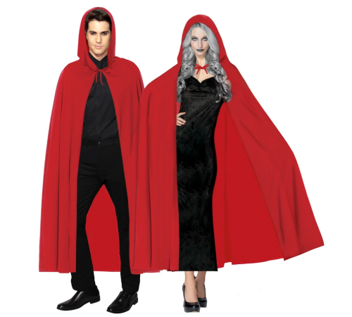 Kırmızı Renk Kapşonlu Pelerin 120 cm