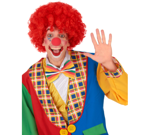 Kırmızı Renk Kıvırcık Afro Bonus Peruk