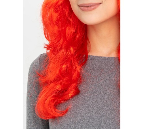 Kırmızı Renk Uzun Dalgalı Parti Peruğu