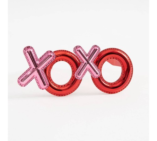 Kırmızı Renk Xoxo Yazılı Parti Gözlüğü 17x7 cm