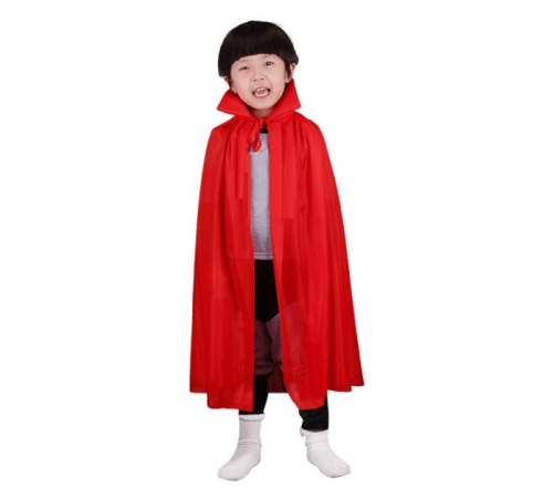 Kırmızı Renk Yakalı Pelerin Çocuk Boy 90 cm