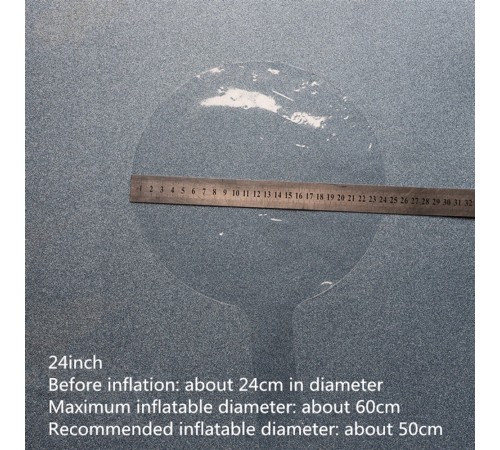 Kırmızı Simli Yuvarlak Şeffaf Balon 24 İnç