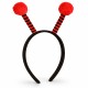 Kırmızı Siyah Uğur Böceği Antenli Taç - Çocuk Uğur Böceği Tacı Mega Ponponlu