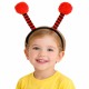 Kırmızı Siyah Uğur Böceği Antenli Taç - Çocuk Uğur Böceği Tacı Mega Ponponlu