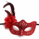 Kırmızı Tüylü Balo Maskesi Kadın Parti Aksesuarı