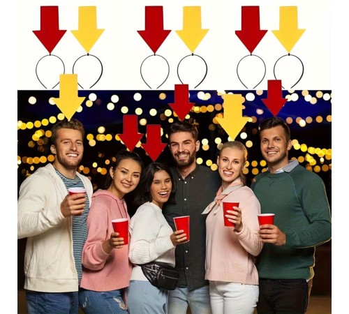 Kişiselleştirilebilir Ok İşaretli Mesaj Tacı (2’li Set Sarı-Kırmızı)