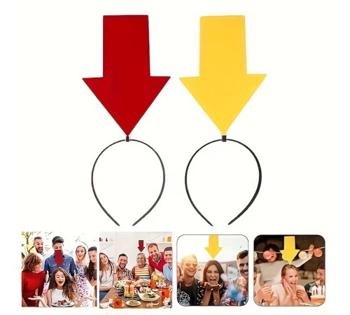 Kişiselleştirilebilir Ok İşaretli Mesaj Tacı (2’li Set Sarı-Kırmızı)