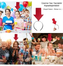 Kişiselleştirilebilir Ok Taç – Üzerine Yazı Yazılabilen Parti Tacı Kırmızı Renk