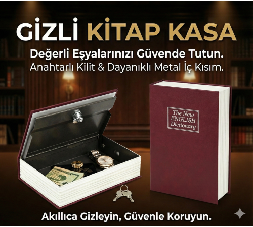 Kitap Görünümlü Gizli Kasa